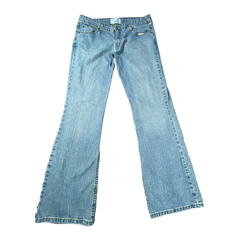 Levi Strauss Bootcut Jeans Womens Size 14 Blue Low Rise Stretch Light Wash Denim